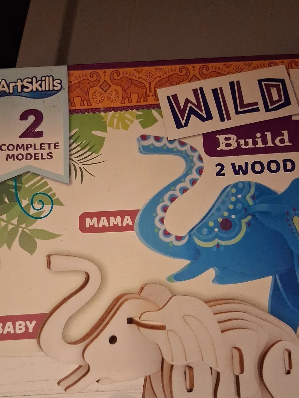 Wild Ones Build & Paint Blue Elephant Wooden Kit by